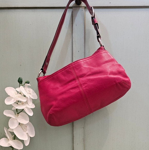 Vintage Coach Soho Pleated Leather Shoulder Bag Purse F15204 ( Red) - Picture 6 of 13